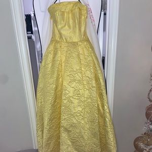 Yellow ball gown prom dress